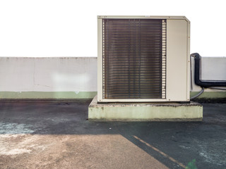Air conditioner units (HVAC) on a roof of industrial building