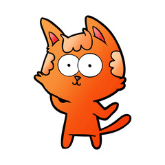 happy cartoon cat