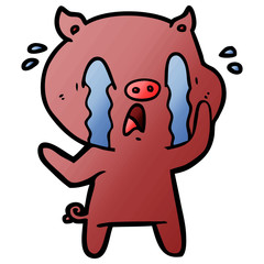 crying pig cartoon