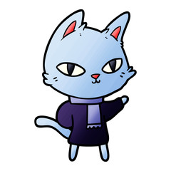 cartoon cat staring