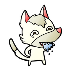 cartoon hungry wolf
