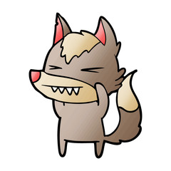 angry wolf cartoon