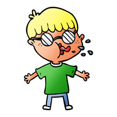 cartoon boy wearing spectacles