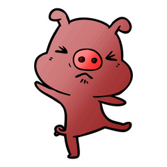 cartoon furious pig