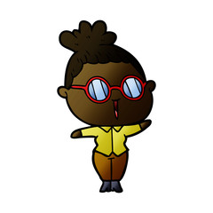 Fototapeta premium cartoon woman wearing spectacles