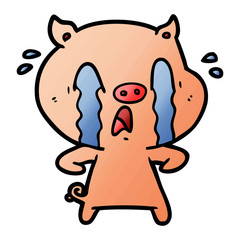 crying pig cartoon