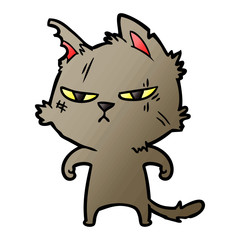 tough cartoon cat