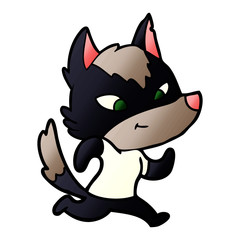 friendly cartoon wolf
