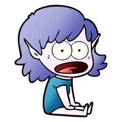 cartoon shocked elf girl