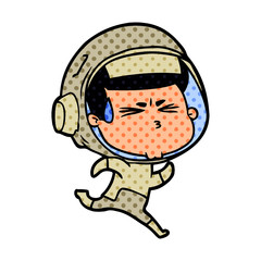 cartoon stressed astronaut