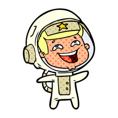 cartoon laughing astronaut