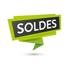 SOLDES sticker étiquette verte et noire