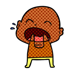 cartoon shouting bald man