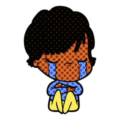 cartoon woman crying