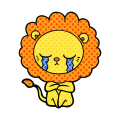 crying cartoon lion