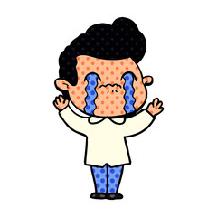 cartoon man crying