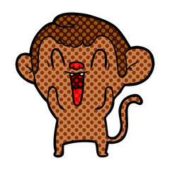 cartoon laughing monkey