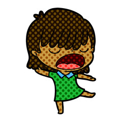 cartoon woman talking loudly