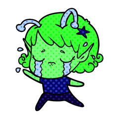 cartoon crying alien girl