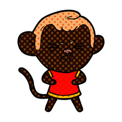 cartoon annoyed monkey