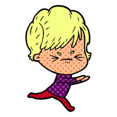 cartoon frustrated woman