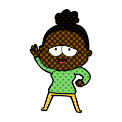 cartoon happy old lady