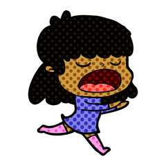 cartoon woman talking loudly