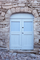 Blue wooden door