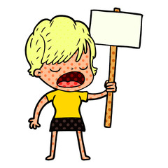 cartoon woman talking