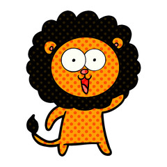 happy cartoon lion