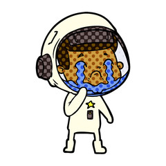 cartoon crying astronaut