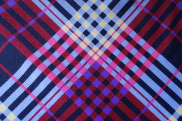 Fabric with colorful diagonal stripes from above