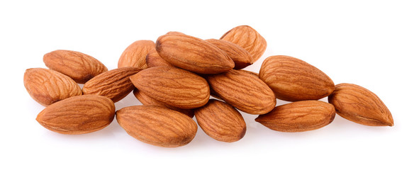 almonds isolated on white background