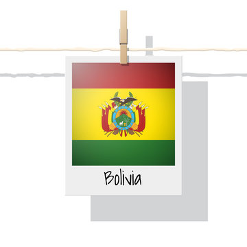 South America continent flag collection with photo of Bolivia flag , vector , illustration