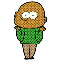 cartoon bald man staring