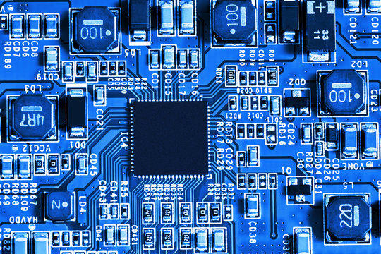 Electronic circuit board close up. 
