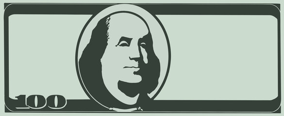 One hundred dollars. Vector picture
