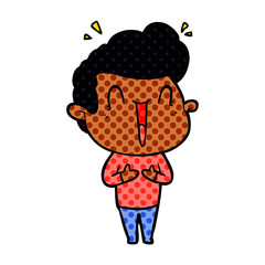 cartoon excited man
