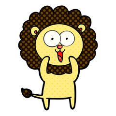 happy cartoon lion