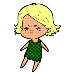 cartoon angry woman