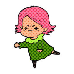 cartoon angry woman