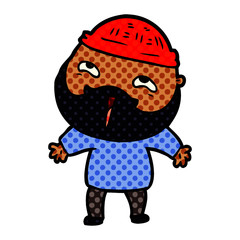 cartoon happy bearded man