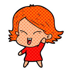 happy cartoon girl