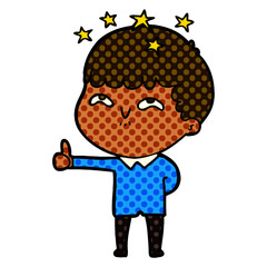 cartoon amazed boy