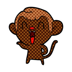 Obraz premium cartoon laughing monkey