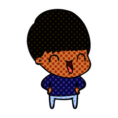 happy cartoon boy