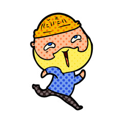 Obraz premium cartoon happy bearded man