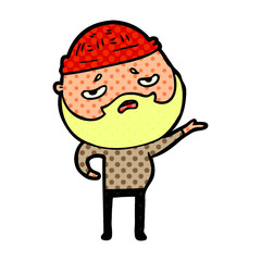 cartoon worried man with beard