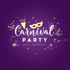 Carnival greeting card with typography 