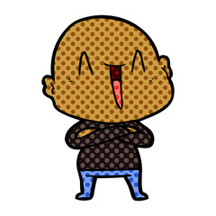 Obraz premium happy cartoon bald man